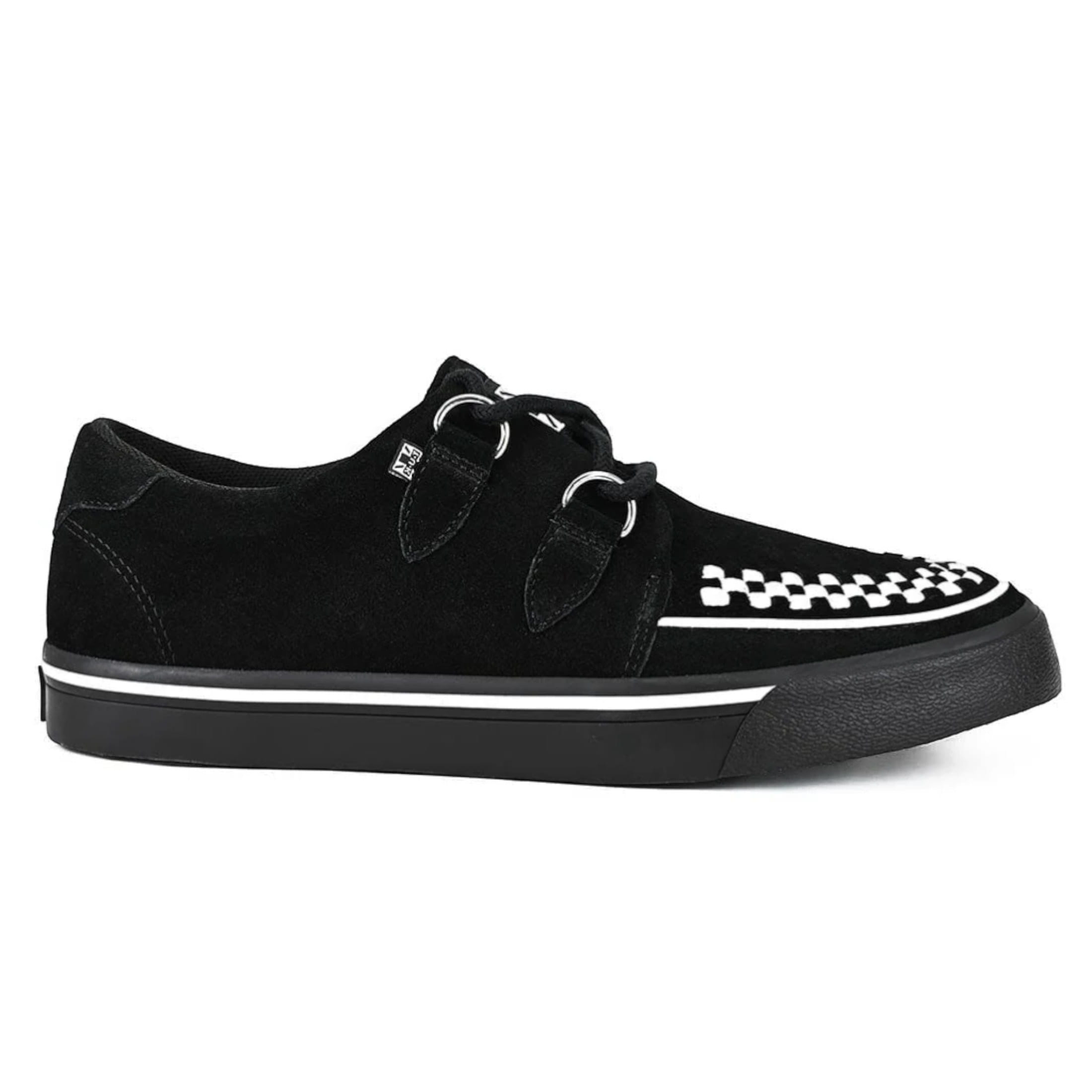 TUK Pointed Creeper Sneaker Schwarz-Weiß Wildleder Plateau-Schuhe - A9182