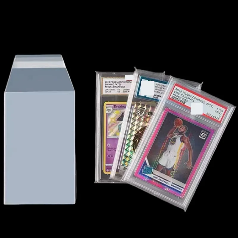 100 Bustine Protettive per Carte Gradate, Richiudibili, per Collezionisti Professionisti, per Carte Pokémon, Baseball, Calcio e Altri Sport
