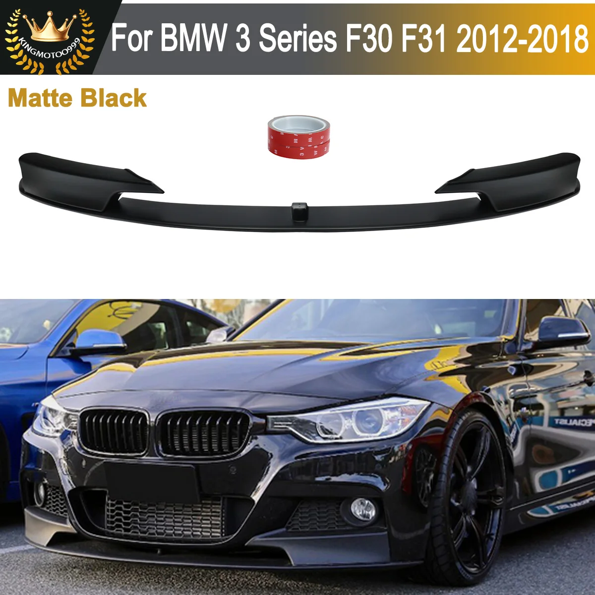 M Performance Labbro Anteriore Splitter Per Il periodo 2012-2018 BMW F30 Serie 3 F30 Berlina M Sport Paraurti Anteriore Spoiler Labbro Nero Opaco Magickit