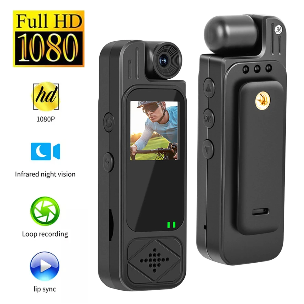 Telecamera Portatile HD 1080P Mini 2026, Registratore Video Digitale Indossabile, Piccola Videocamera per Polizia, Visione Notturna a Infrarossi, Videocamere Sportive DV