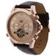 Yves Camani Navigator Men's Automatic Watch with Rose Gold Dial Analogue Display and Brown Leather Bracelet Yc1020-C