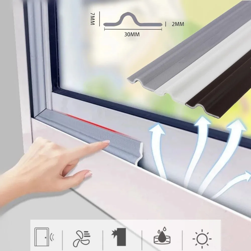 Selbstklebender Dichtungsstreifen für Fenster und Türen, wetterfest, winddicht, schalldicht, Akustikschaum, Schiebetürfenster, Baumwolldichtung, Türspaltfüller Image