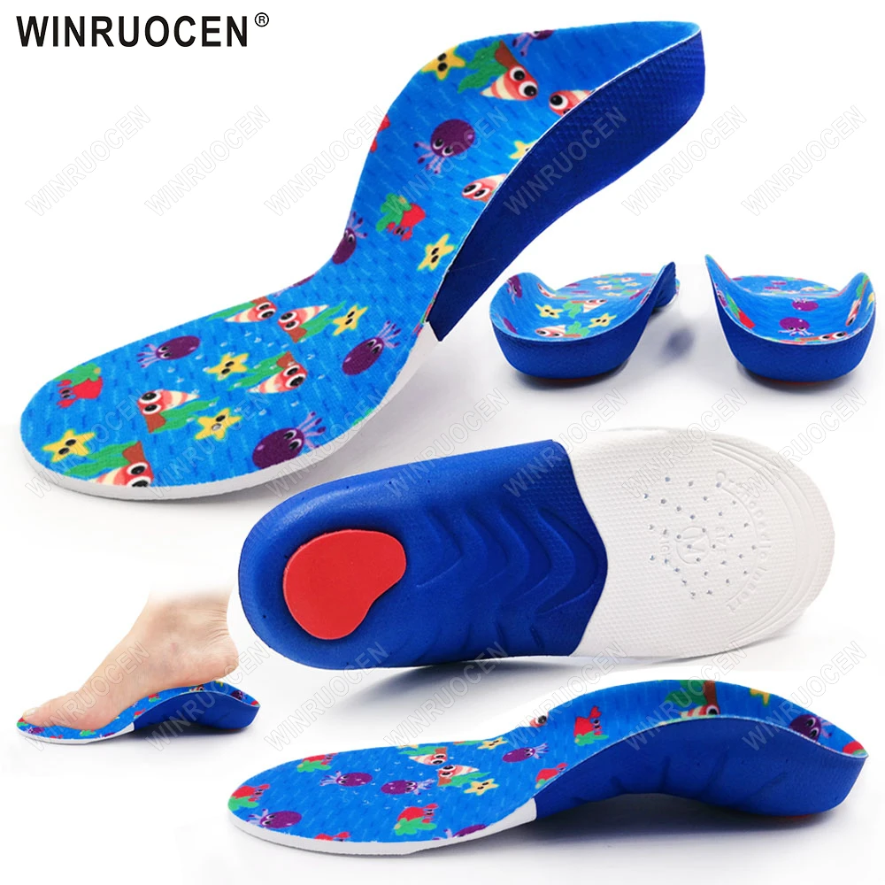 1/2 Paar orthopädische Einlegesohlen für Kinder, Plattfußkorrektur, Fußgewölbeunterstützung, atmungsaktive Sportsohlen für Kinderschuhe, Zubehör