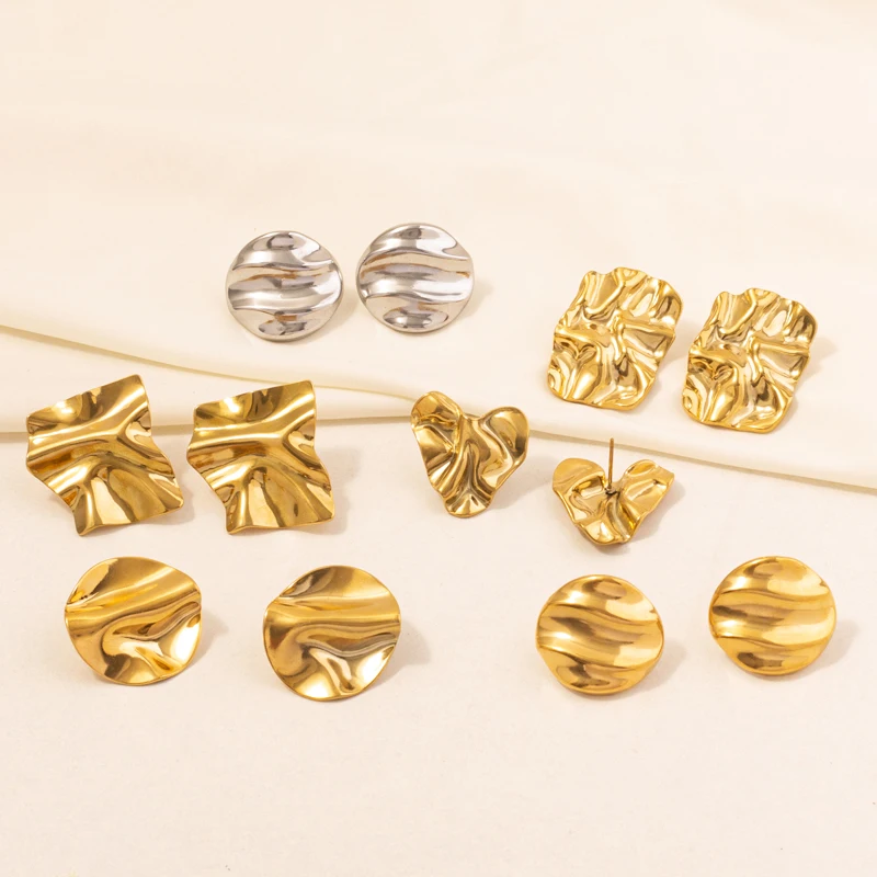 Mode einfache unregelmäßige geometrische Edelstahl Ohr stecker für Frauen Männer Accessoires Piercing Ohrringe klassischen Schmuck Aretes Image