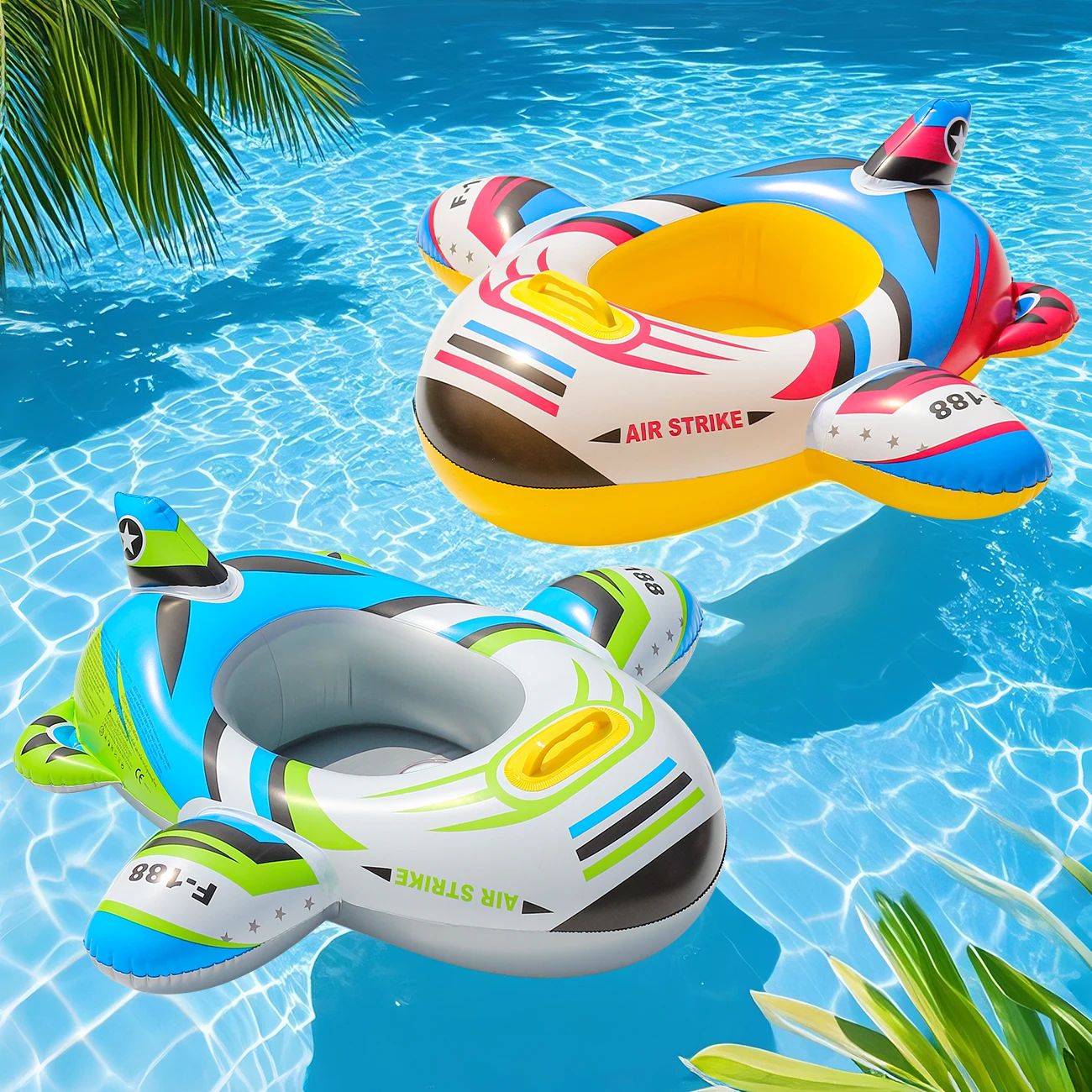1 x aufblasbarer Flugzeugschwimmer für Kinder im Sommer – für Wasserspaß, Pools und Seen. Schlüsselüberlegungen für Produkttitel Image
