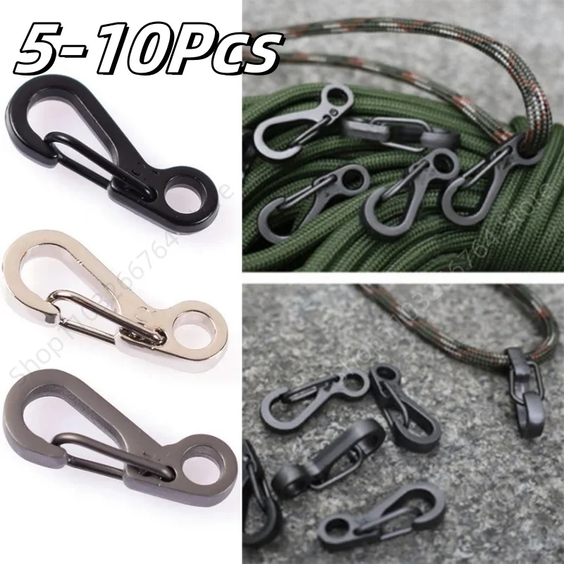 5/10Pcs Mini Schnalle Schlüsselbund Karabiner Outdoor Camping Schnallen Legierung Frühling Snap Haken Schlüsselanhänger Werkzeug Clips Image