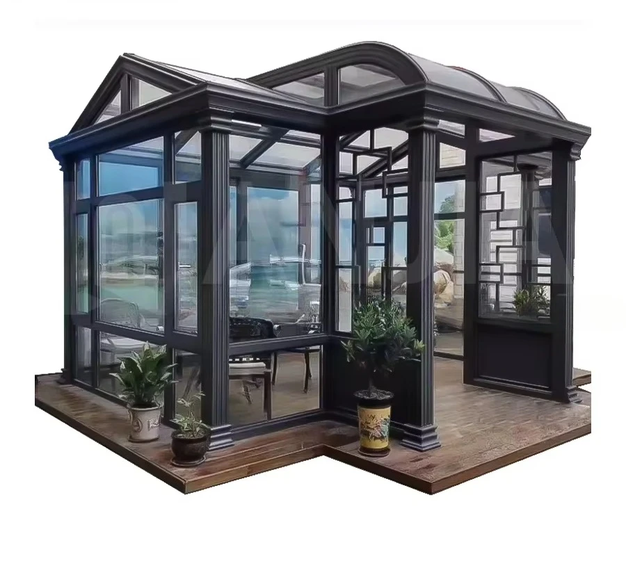 Modernes Design Aluminium-Sonnenraum aus Glas für den Außenbereich, Glas-Garten-Sonnenraum Image