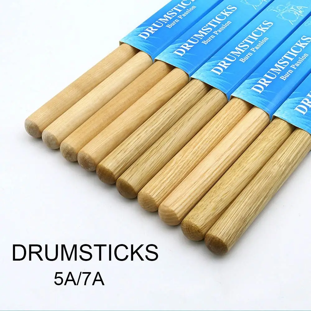 1 Paar Klassische 5A/7A Drumsticks Hochwertige Eichenholz-Trommelstöcke Ahorn Professionelles Schlagzeug-Set Trommelzubehör Image