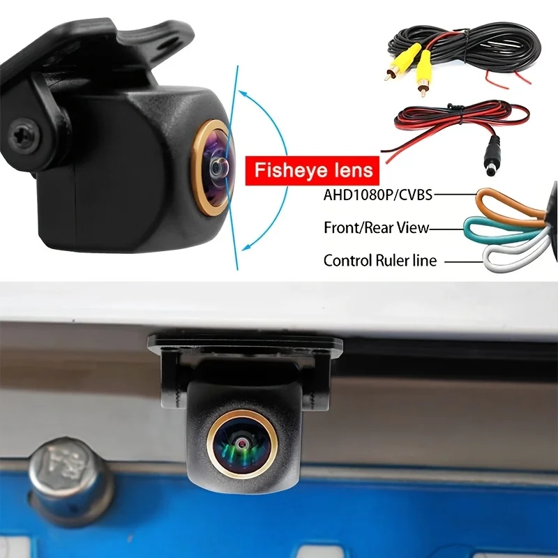 1080P AHD-Autokamera – Rückfahrkamera für Vorder-/Seiten-/Rückfahrkamera 170 ° Weitwinkel-Fisheye, für AHD-1080P und CVSB-Automonitor kompatibel Image