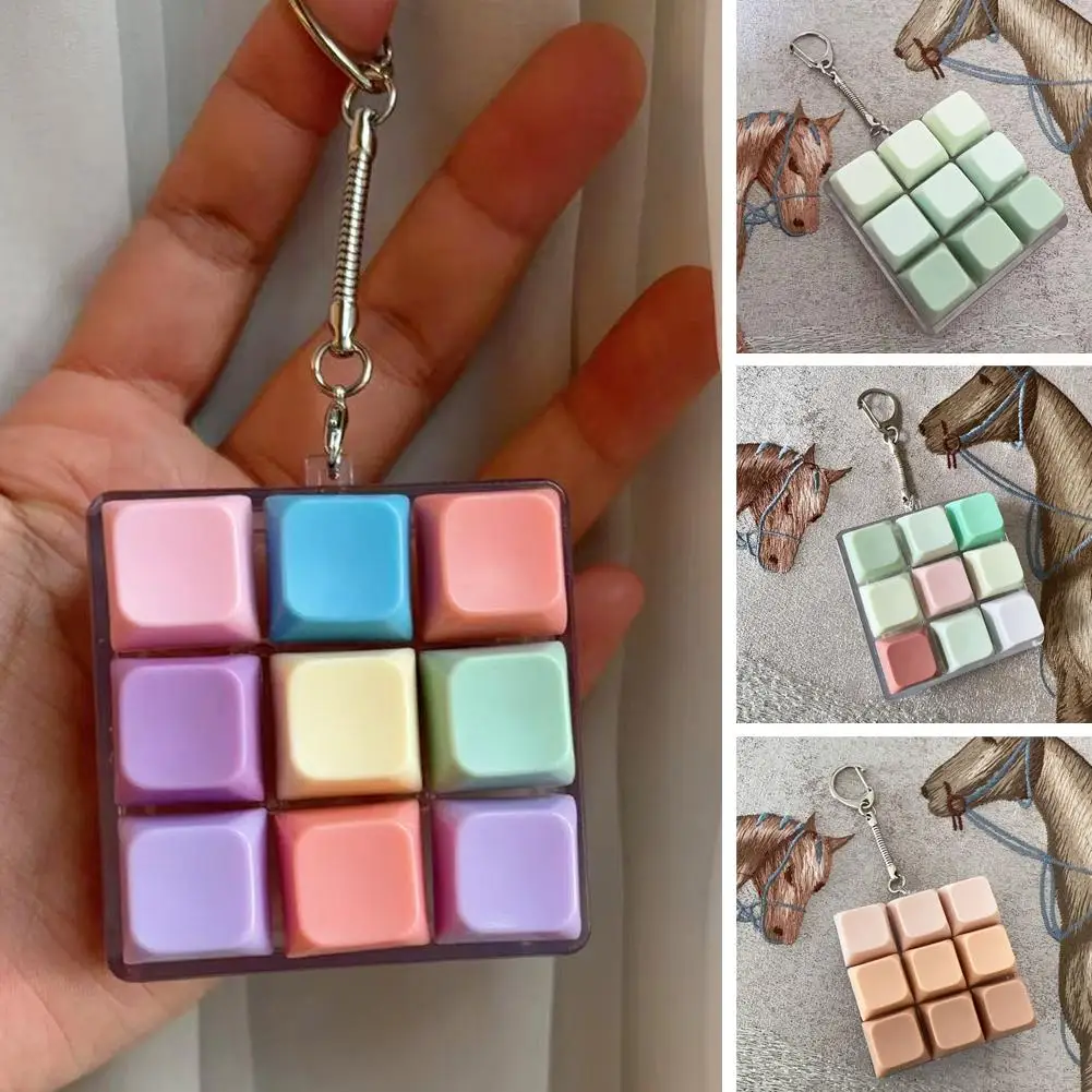 Zappeln Schlüsselbund DIY Tastatur Zappeln Schlüsselbund Tasten Taste Relief Stress Finger Tastatur Kappe 4/9 Tasten Bestehen Sie Die Zeit Clicker Spielzeug Image