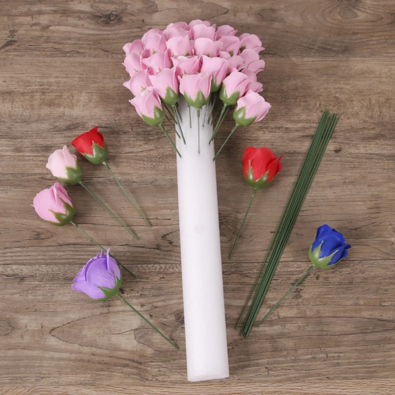 1Pcs Schaum Streifen DIY Hochzeit Blume Anordnung Basis Zylindrischen Weißen Stick Solide Vorhang Floral Schwamm Event Party Requisiten Image