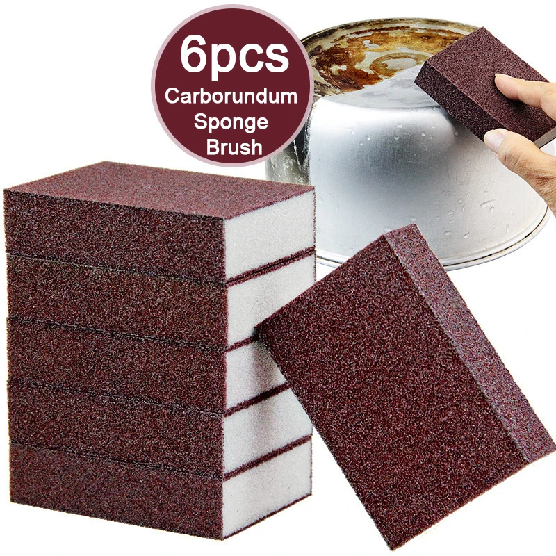 1/3/6 stücke Magie Schwamm Radiergummi Carborundum Entfernen Rost Reinigung Pinsel Entkalkung Sauber Reiben für Kochfeld Topf Küche schwamm Image