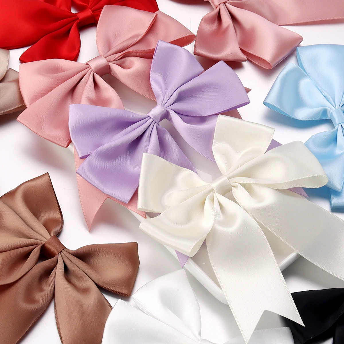 4 teile/los Polyester Schwalbenschwanz Bögen Bunte Satin Band Bowknots Blume Für Handwerk Haarspange, Der DIY Hochzeit Party Dekoration Image