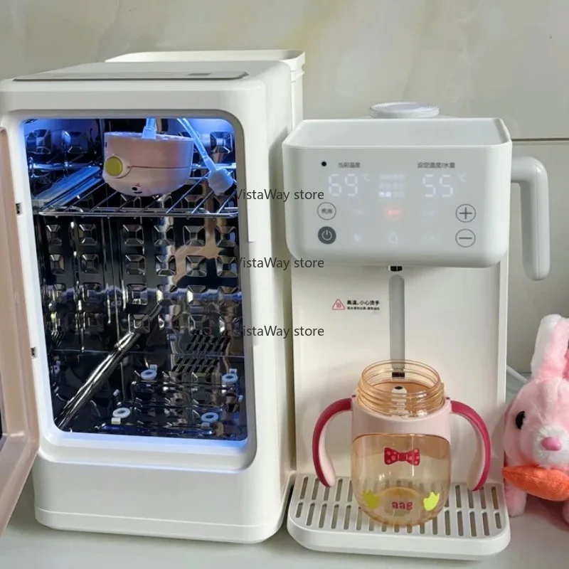 Drei-in-Eins-Babyfütterungsgerät: UV-Flaschensterilisator (mit Trocknung), Milchmischer (Quantitätsaufschäumen), thermostatischer Topf Image