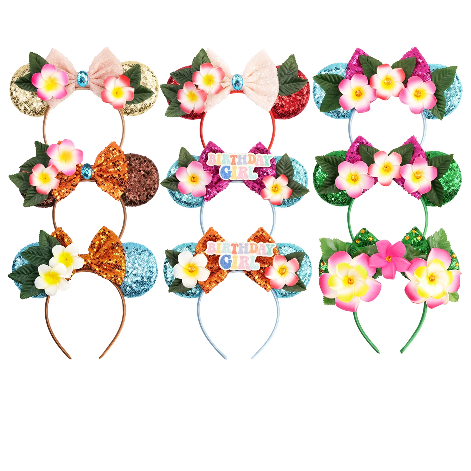 1pc Cartoon Stich Haarband Romantische Blume Sparkle Bogen Maus Ohr Haar Hoops Party Geburtstag Thema Park Tragen Mädchen Haar zubehör Image