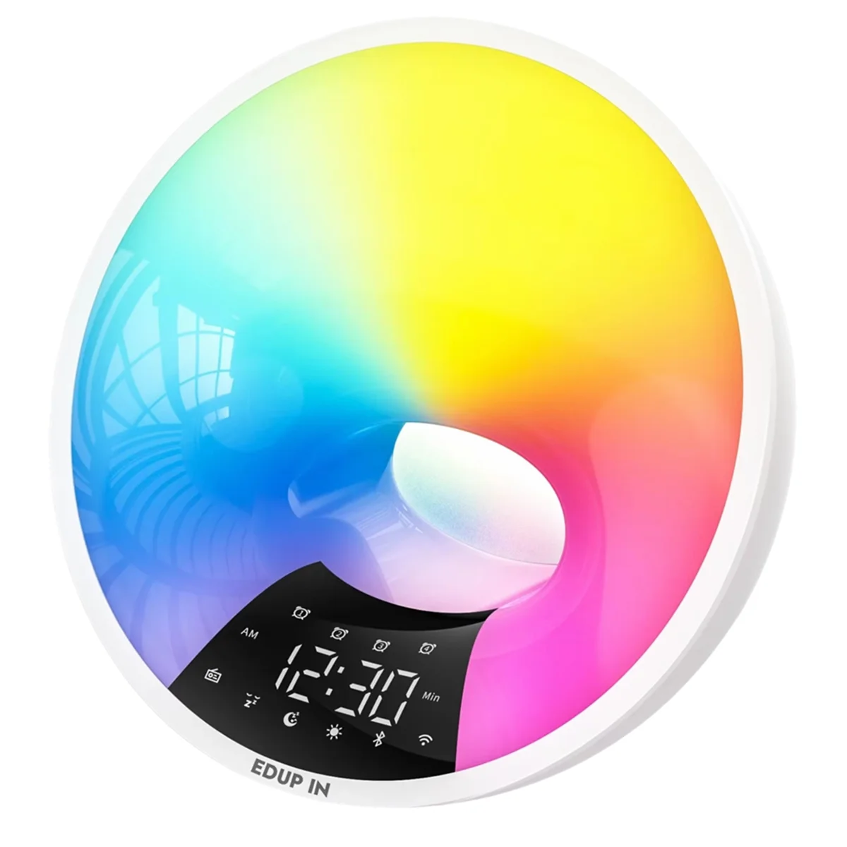 A74Z Intelligenter Wecklicht-Wecker mit beruhigendem, weißem Rauschen, APP/Sprachsteuerung, Schlafhilfe, Bluetooth-Lautsprecher, EU-Stecker Image