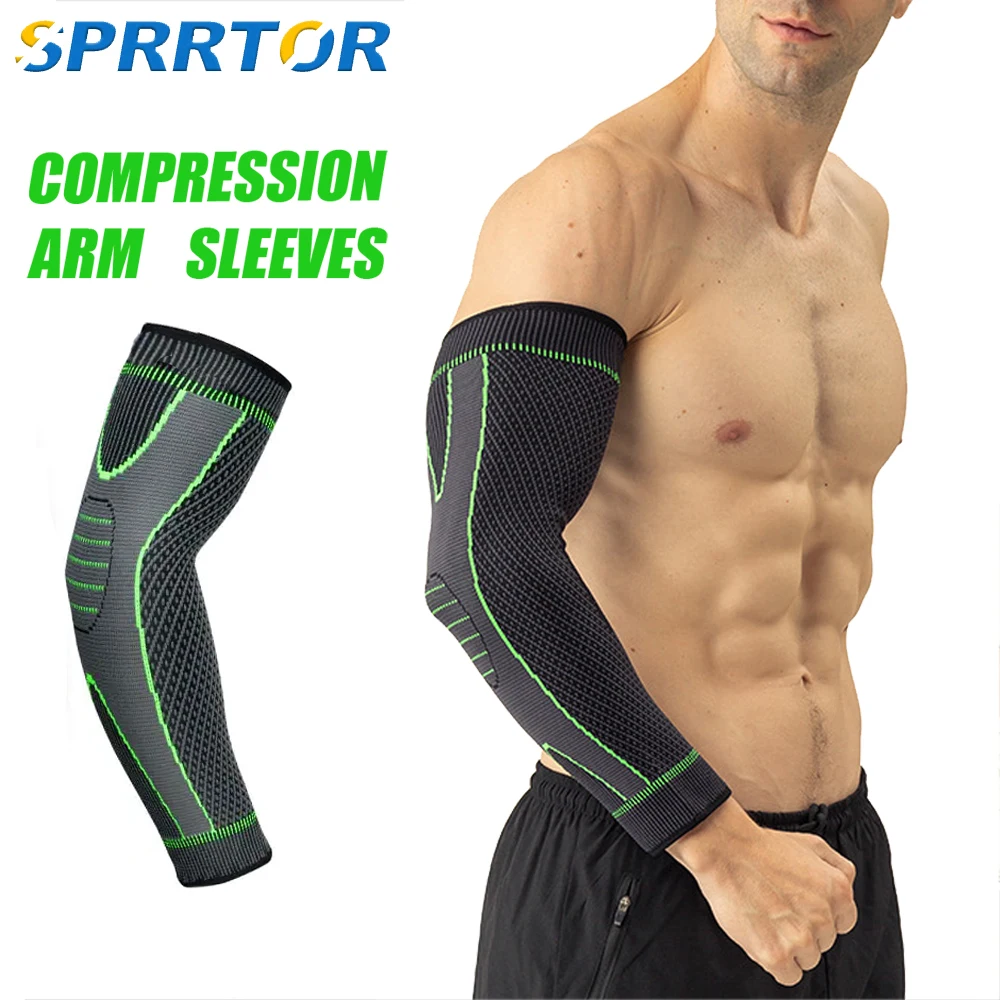 1 Stück Ellenbogenstützen, Kompressions-Armmanschetten für Männer und Frauen, rutschfeste Armstütze für Sehnenentzündung, Tennis- und Golf-Ellenbogen, Gewichtheben Image
