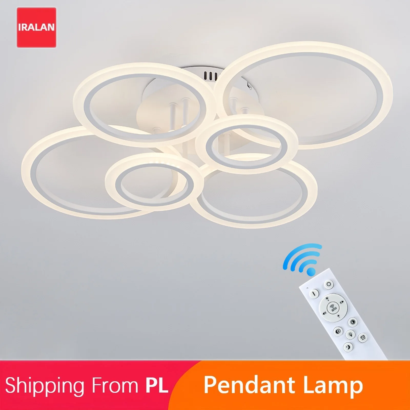 Moderne Led-deckenleuchte Kreis Glanz Acryl Deckenleuchte mit Fernbedienung Schlafzimmer Hotel Studie Esszimmer Kronleuchter Image