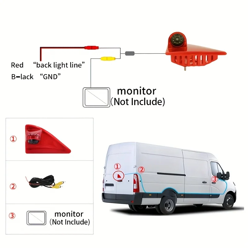 Classy-Für Renault für NISSAN Opel RV HD Nachtsicht Hohe Bremslicht Rückansicht Rückfahr Bild Kamera Image