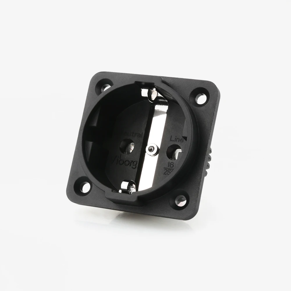 Hohe Qualität Viborg VE01R Reinem Kupfer Rhodium überzog Schuko Steckdosen AC 250V 16A EU steckdose Eur Europäischen Power chassis Image