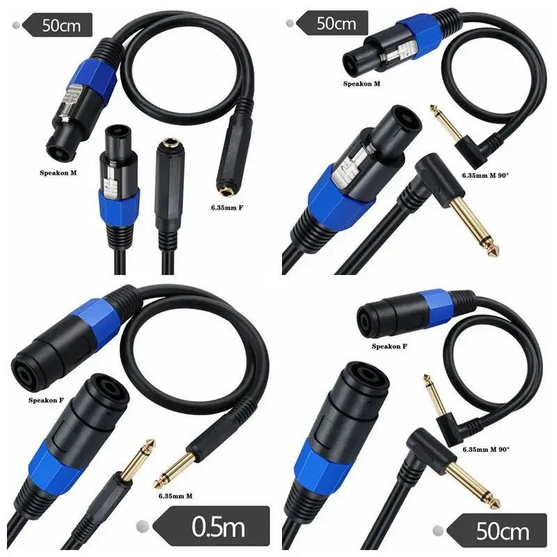 Lautsprecherkabel Speakon männlich weiblich auf 6,35 mm TS Mono 90-Grad-Winkel OD 8,0 mm reines Kupfer 0,6 m2 Image