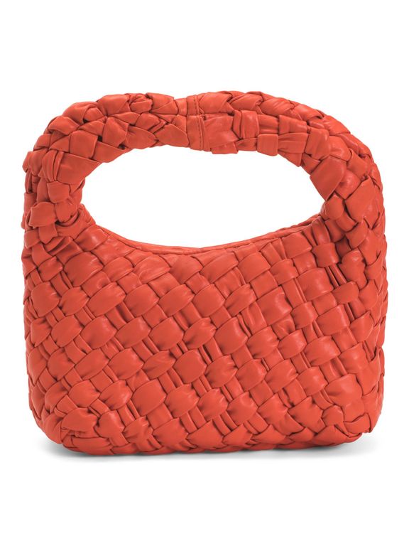 Leather Indie Small Hand Woven Hobo Bag For Leather - Red - Tj Maxx Hobo Bags