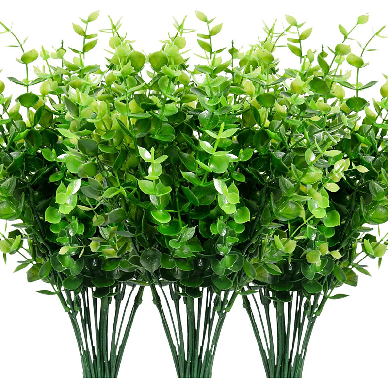 9 Bundles Artificial Shrubs Bushes Plants Artificial Boxwood Greenery 63 Stems Fade Resistant Faux Plastic Plants for Garden Farmhouse Porch Patio Window Box Wedding Office Home Indoor Outdoor Decor