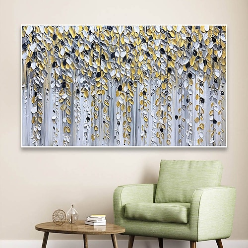 Handgefertigt Ölgemälde Handgemalte Vertikal Abstrakt Floral / Botanisch Modern Ohne Innenrahmen (ohne Rahmen) Image