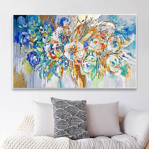 Handgefertigt Ölgemälde Handgemalte Vertikal Abstrakt Floral / Botanisch Modern Ohne Innenrahmen (ohne Rahmen) Image