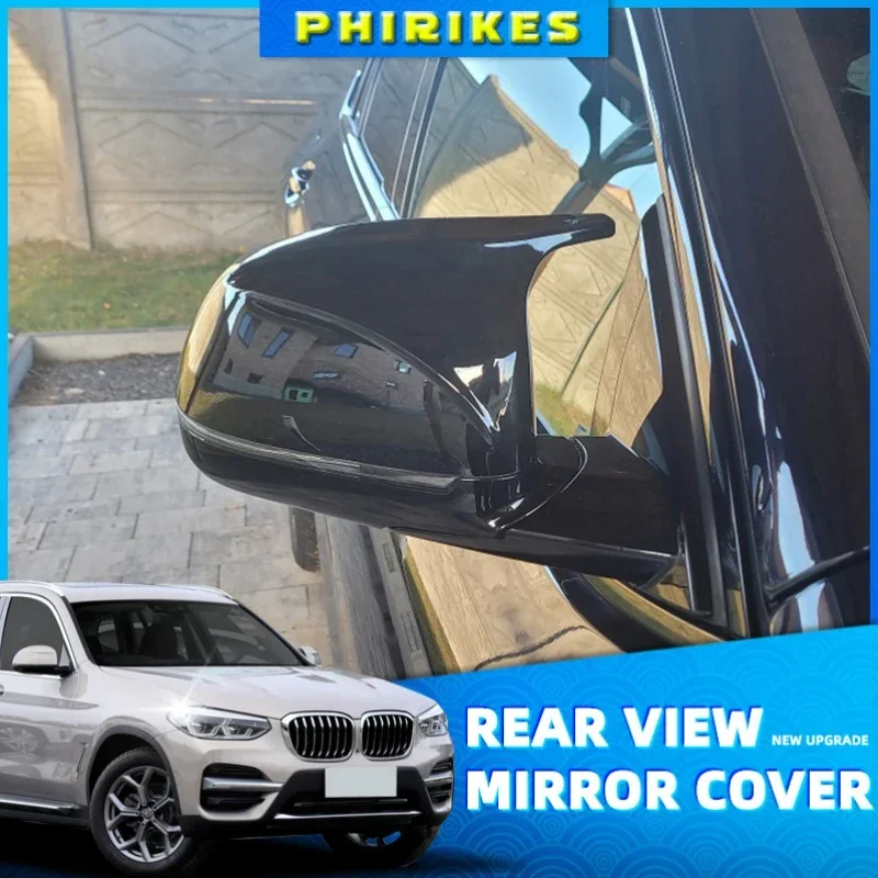 Rückspiegel abdeckungen aus Kohle faser/ABS für BMW x3 g01 x4 g02 x5 g05 x6 g06 x7 g07 2018-2022 m abs glänzend schwarz