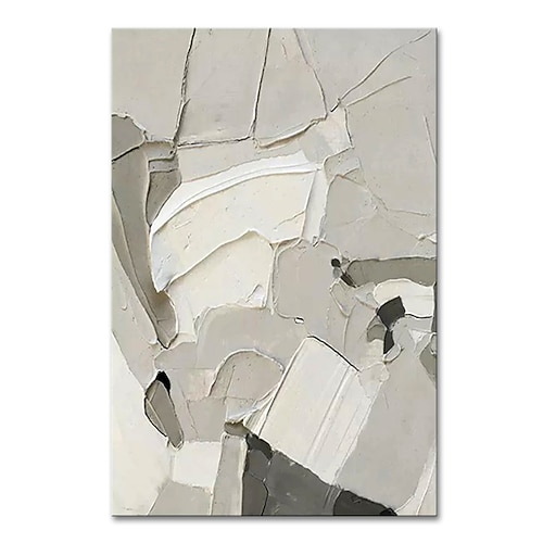 Mintura, handgefertigte abstrakte Blockgemälde in Grau, Weiß und Schwarz auf Leinwand, moderne Wanddekoration für Zuhause, gerollt, rahmenlos, ungespannt. Image