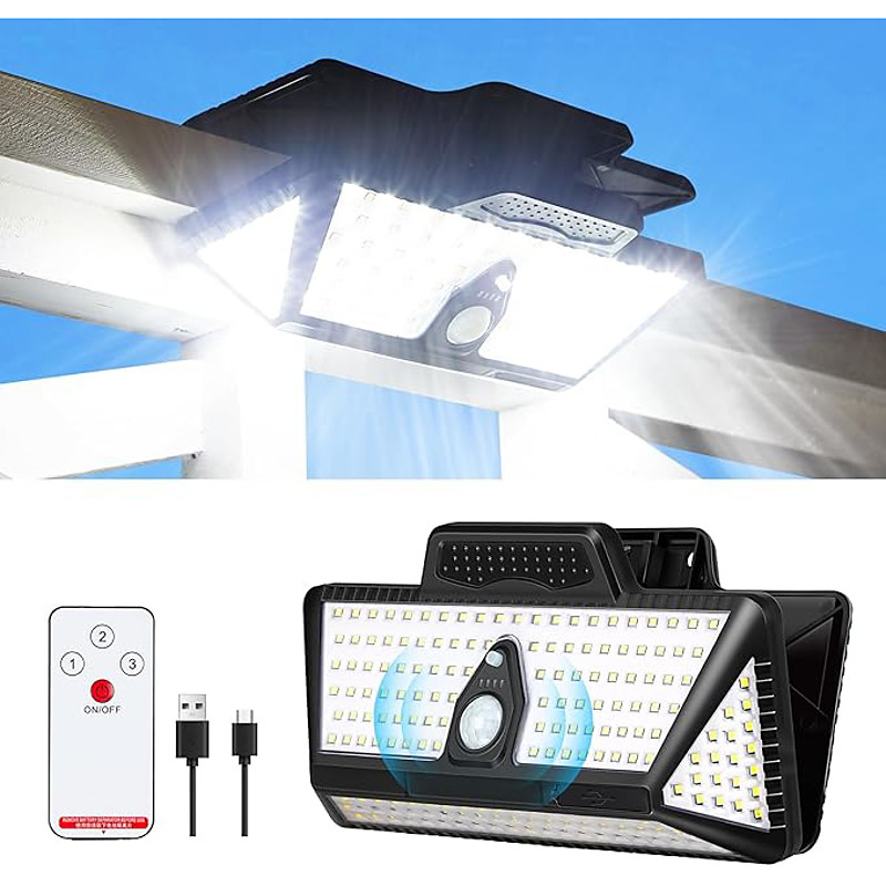 LEDs Clip On Solar Lights Outdoor, 1500LM 300° Angle Bright Motion Sensor Outdoor Lights with 3 Lighting Modes, IP65 Waterproof Flood Solar Light for Fence, Patio, Backyard, Garden