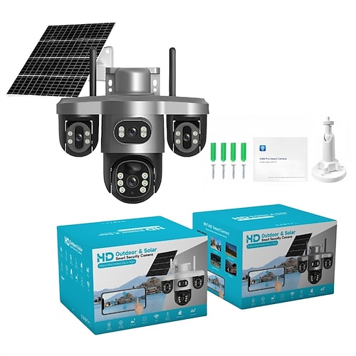 8K-Solar-Überwachungskamera, Full HD, Dreifachlinse, Farb-Nachtsicht, Personenerkennung, Zwei-Wege-Audio, IP66-Wasserschutzklasse Image