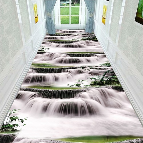 Läuferteppich mit 3D-Optik, 2D-Flachdruck, geeignet für Wohnzimmer, Schlafzimmer, Flur, Korridor, individuell gestaltbar, rutschfest, für Küche und Eingangsbereich. Image