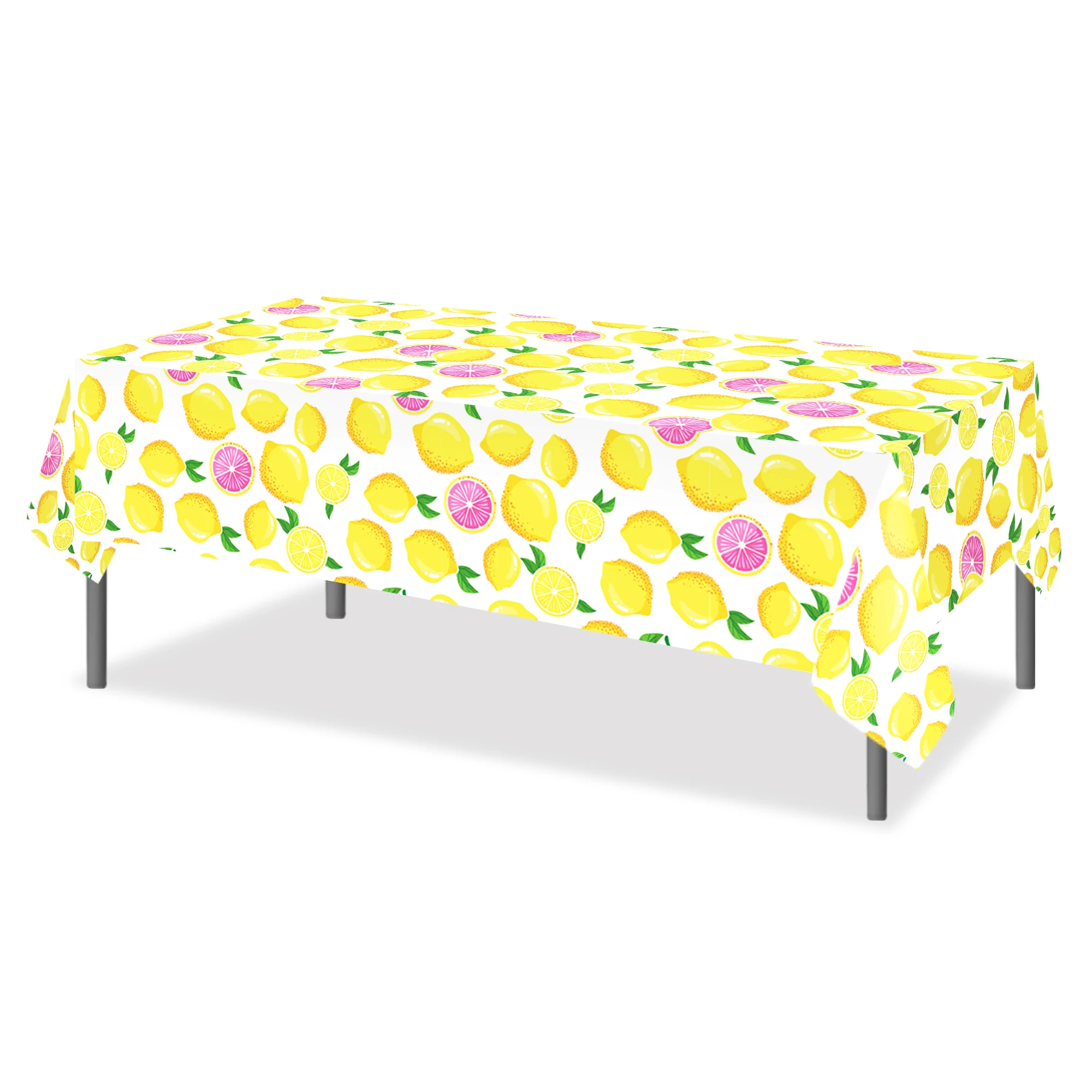 130*220 cm Frische Zitrone Muster PE Einweg Tischdecke Für Kinder Geburtstag Party Camping Matte Tisch Abdeckung Baby dusche Party Decor Image