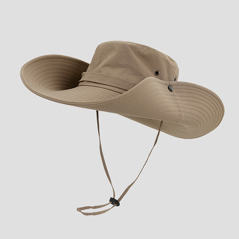 Men's Bucket Hat Black Navy Blue polyester fibre Adjustable Vacation Vintage Sports Outdoors Casual Daily Outdoor Solid Color Sun Protection Sunscreen