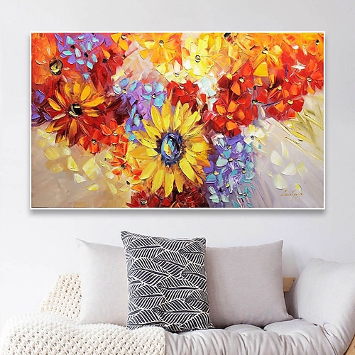 Handgefertigt Ölgemälde Handgemalte Vertikal Abstrakt Floral / Botanisch Modern Ohne Innenrahmen (ohne Rahmen) Image