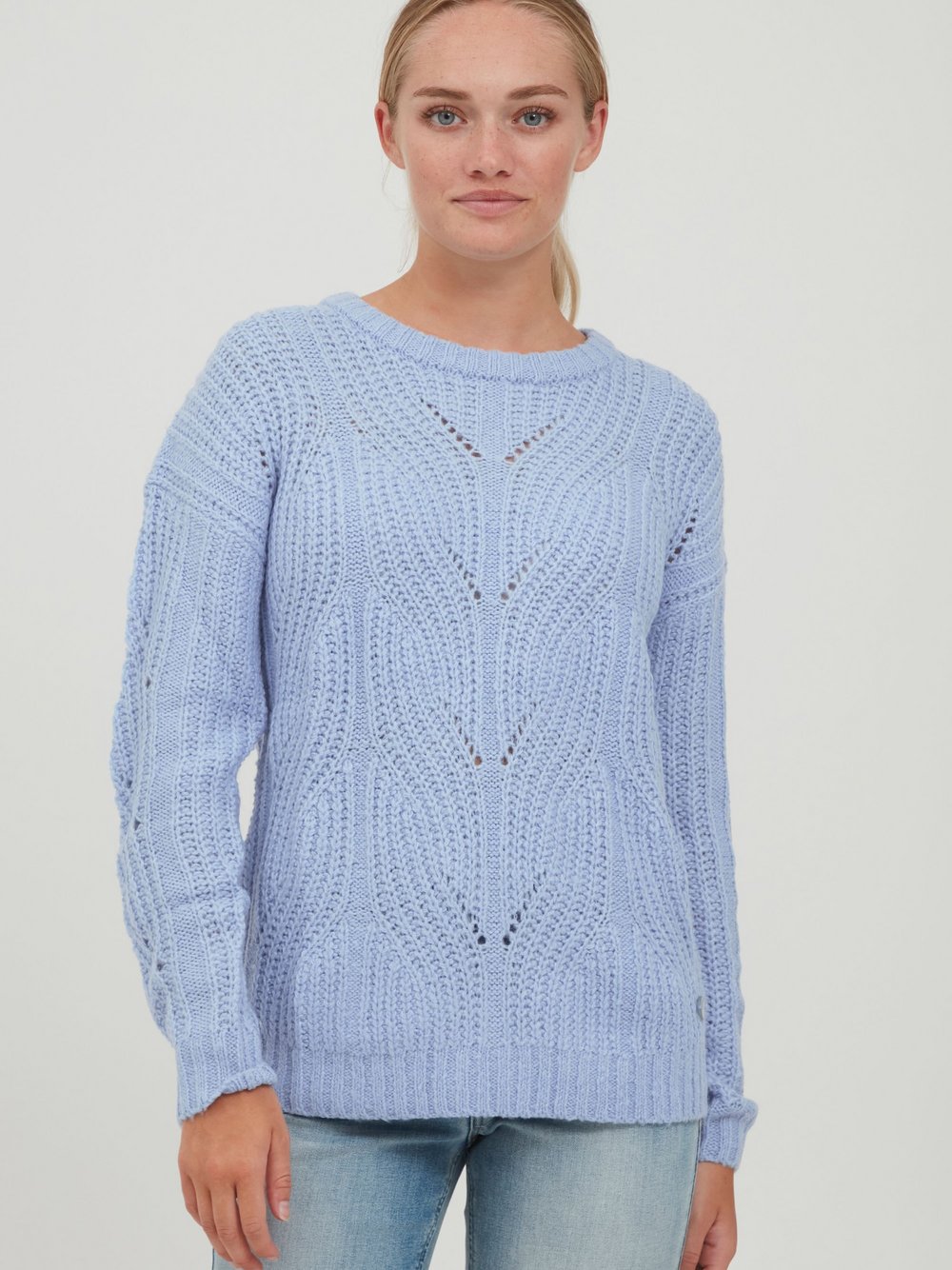 OXMO Strickpullover Damen hellblau, M Image