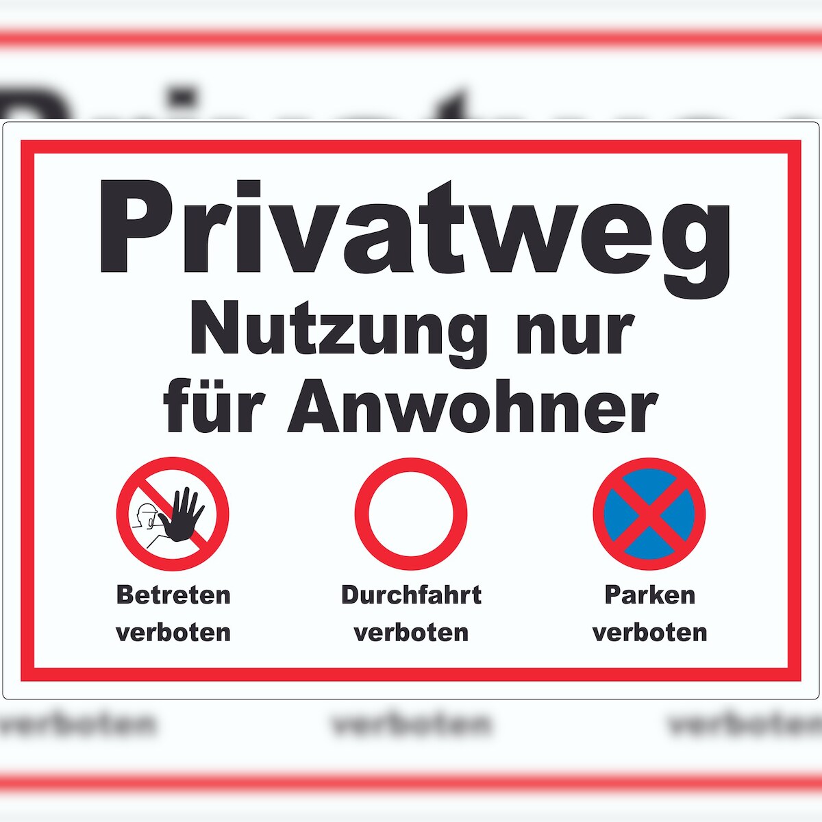 HB-Druck Privatweg Nutzung nur für Anwohner Aufkleber A5 (148x210mm) Image