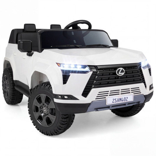 Costway Ride on Car 24V 4WD Licensed LEXUS GX550 Electric Vehicle with Remote for Boys Girls Aged 3+-White