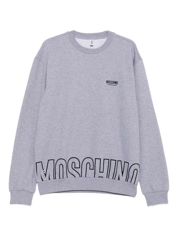 Logo-Print Sweatshirt - Gray - Moschino Sweats