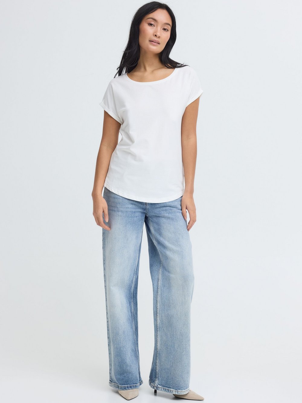 OXMO Rundhalsshirt Damen weiß, M Image