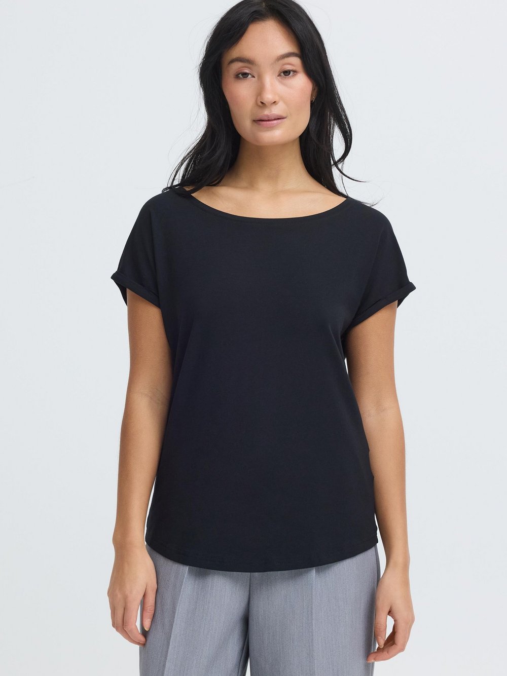 OXMO Rundhalsshirt Damen schwarz, S Image