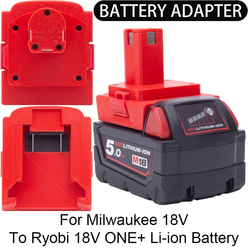 Adapter/Konverter für Ryobi 18V ONE+ Li-Ionen-Werkzeuge auf Milwaukee 18V Li-Ionen-Akku-Adapter Elektrowerkzeug-Zubehör Image