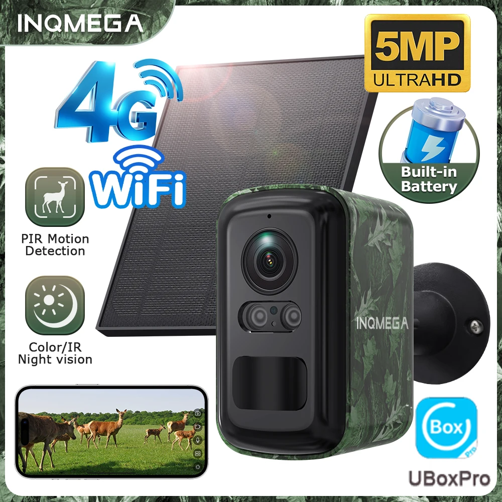 5MP 2K HD 4G Drahtlose Solarkamera Wifi Outdoor 10000mAh Batterie WiFi Überwachungskamera Wasserdichte PIR Tiererkennung im Wald Image