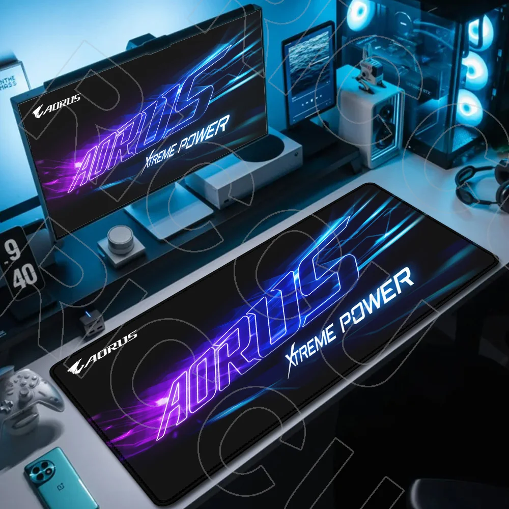 1200 x 600 mm XXXL extra großes GIGABYTE AORUS Bürocomputer erweitern Schreibtischunterlage Tisch großes Mauspad Laptopkissen rutschfeste Mauspads Image