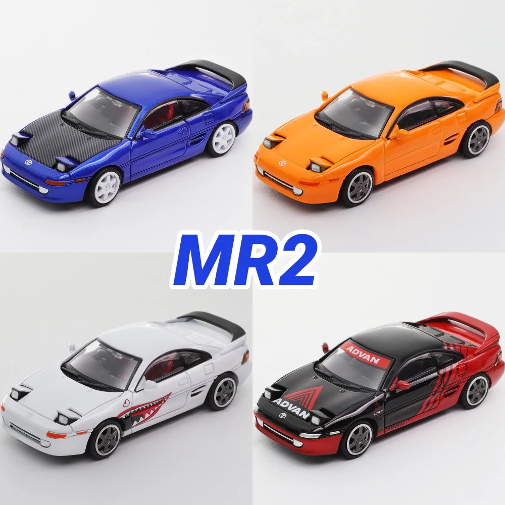 DCT 1/64 Modellauto MR2 Sportwagen Diecast Car Collection Toy Station Fahrzeug Geschenk für Erwachsene mit Vitrine