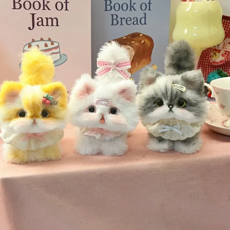 Neuer süßer pelziger Twisty Stick, modischer Kätzchen-Schlüsselanhänger, Anhänger, handgefertigt, niedliches Haustier-Materialpaket, komplettes Set für Geschenke Image