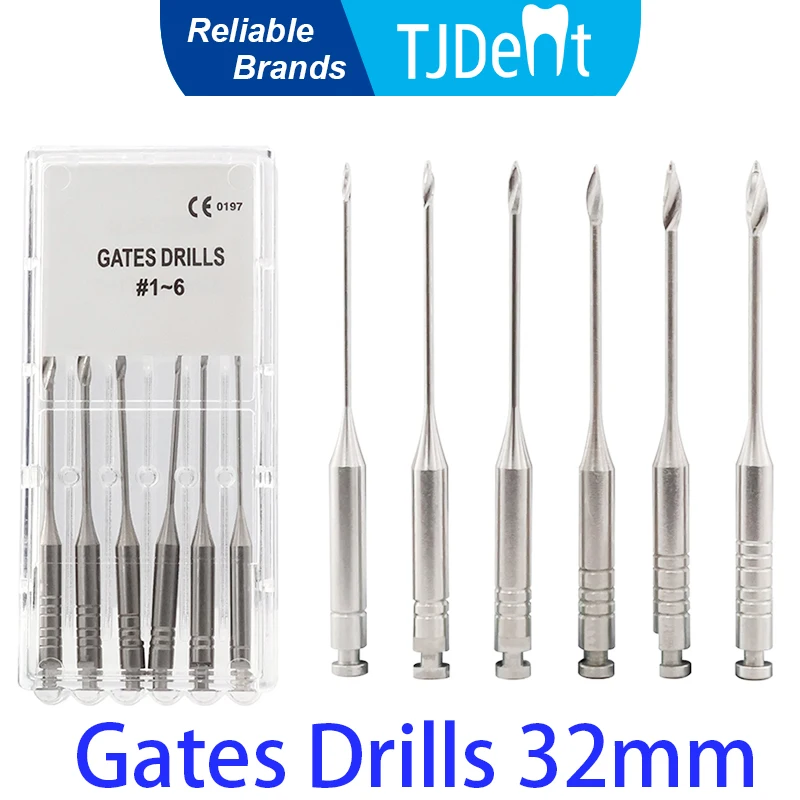 TJDent 6 Teile/paket Dental Endodontie Tore Bohrer Glidden Rotary Edelstahl Instrumente Zahnmedizin Odontologia 32mm Motor Verwenden Image