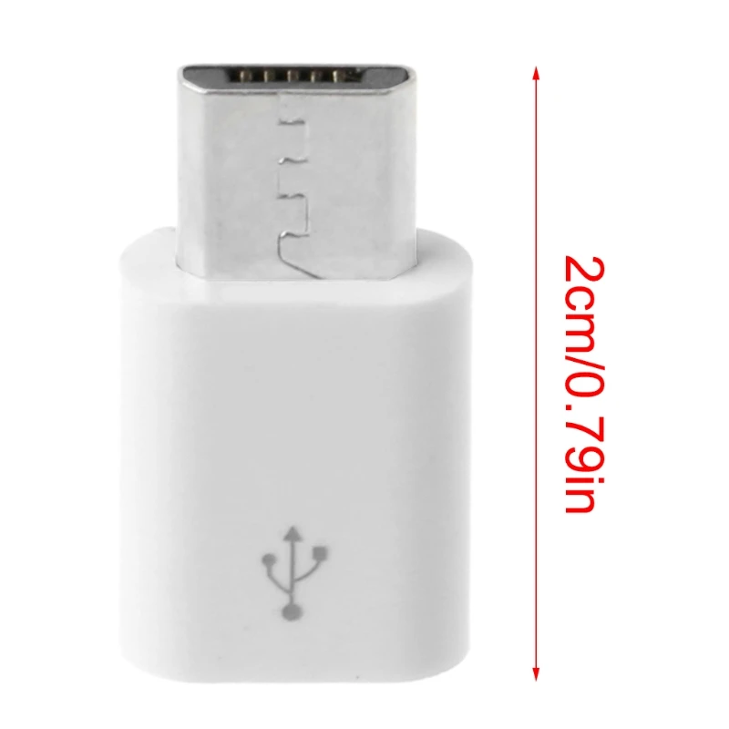 20CB Weiß Kurz USB 3,1 Typ C Weibliche Gerät zu Micro USB Connector Adapter Stecker Kompatibel mit Android etc Image